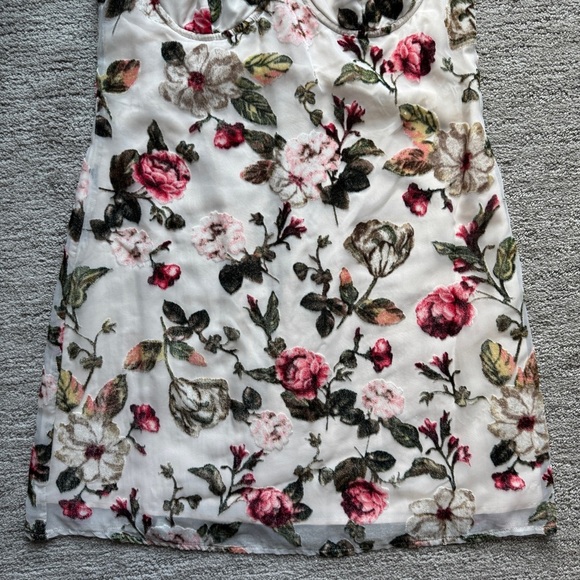Rare London Floral Mini Dress – L (US8) – Romantic Lace Trim & Velvet Details - Picture 4 of 14